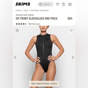 SKIMS zip up swimsuit